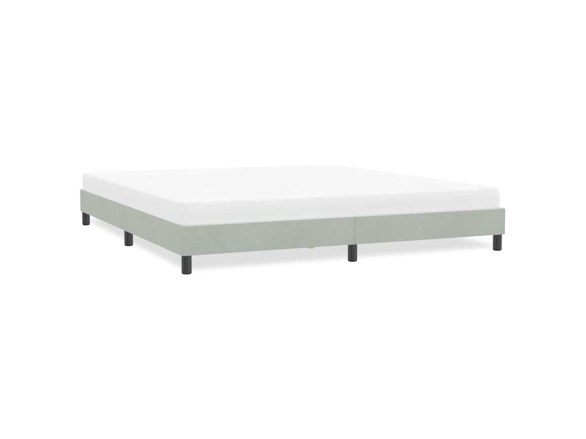 Vidaxl Estrutura de Cama Sem Colchão 180x210 Cm Veludo Cinzento claro