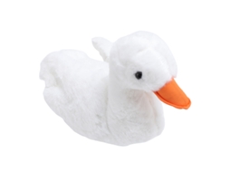 Primerox brinquedo de Pelúcia de Pato Macio Confortável Fofo Simulado Multifuncional Branco