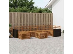 Vidaxl Conjunto De Sofás Para Exterior 8 Pcs Natural