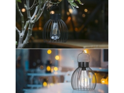 Lâmpada Solar Suspensa Design de Gaiola de Pássaro com Controle de Luz Sensível Ip65 para Jardim Pátio