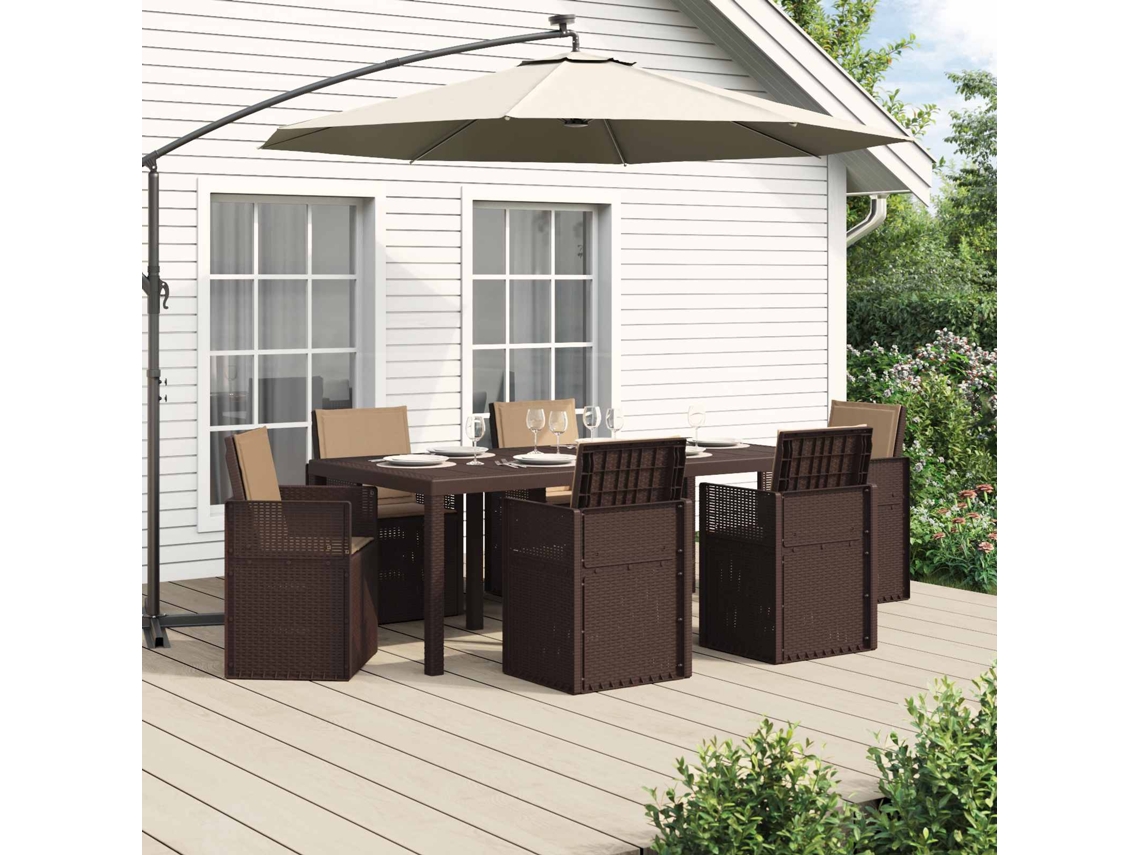 Vidaxl Conjunto De Jantar Para Jardim 7 Unid. Pp