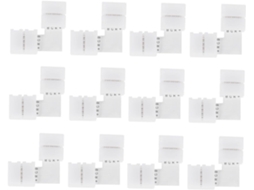 Conjunto De 20 Peças De Conectores Angulares Para Fitas De Led, Adaptadores Brancos.