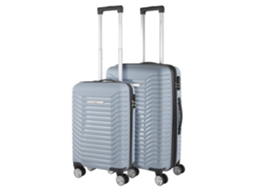 Conjunto de Mala Rígida PP ITACA Glasgow Azul Acinzentado (43X66x26 Cm - 63L)