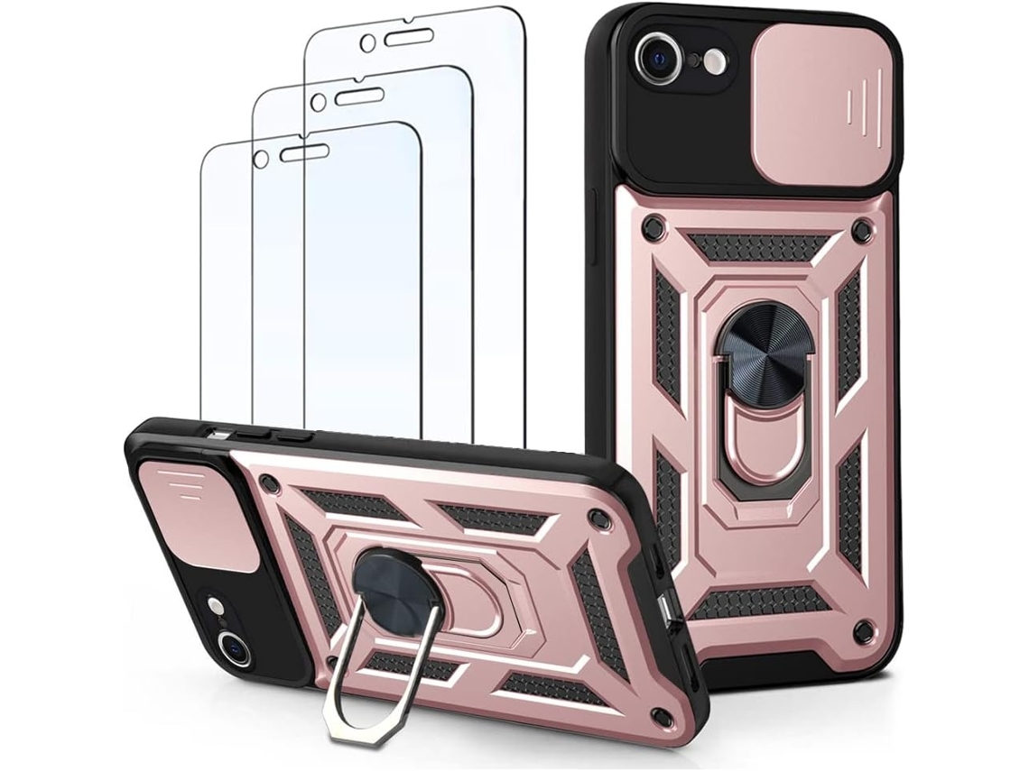 Capa Com Anel Giratório Com Proteção De Câmara Seda Para Iphone Se Elysve