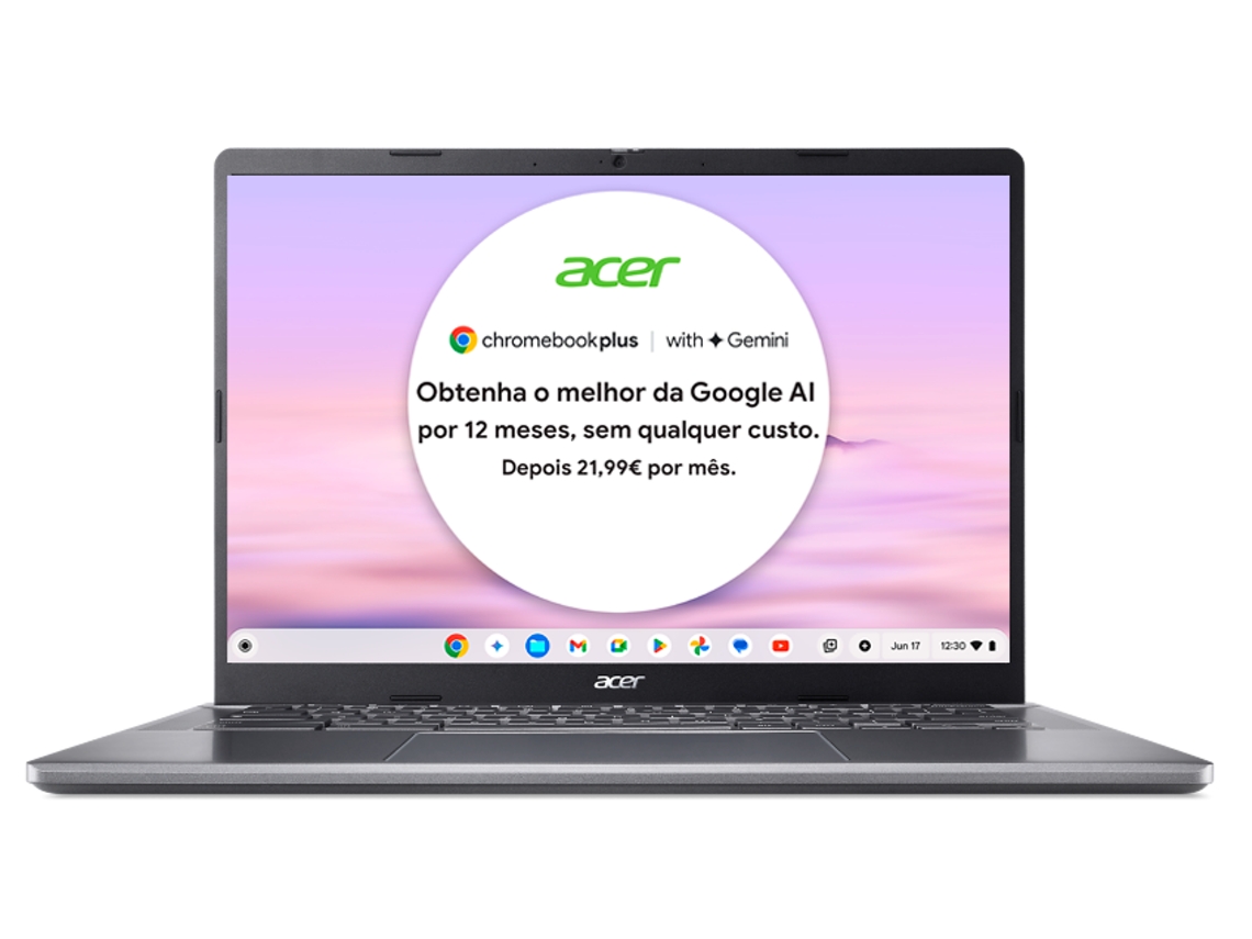Portátil ACER Chromebook Plus 514 CB514-3H (14" - AMD Ryzen 5 7520C - RAM: 8 GB - 128 GB eMMC - AMD RadeonGraphics)