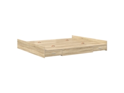 Conjunto 1 Estrutura De Cama Moderna Vidaxl Castanho Madeira De Pinho Maciça (200 X 200 Cm)