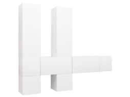 Conjunto 7 de móveis de TV derivados de madeira VIDAXL branco