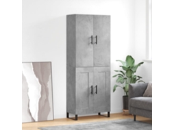 Vidaxl Armário Alto 69,5x34x180 Cm Derivados De Madeira Cinza Cimento