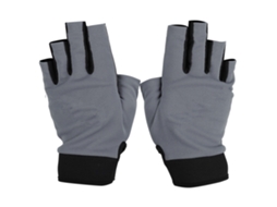 Anub luvas de Pesca Boodun com Meio Dedo Respiráveis Protetoras Uv para Kayak Hiking Outdoor Cinza Tamanho L