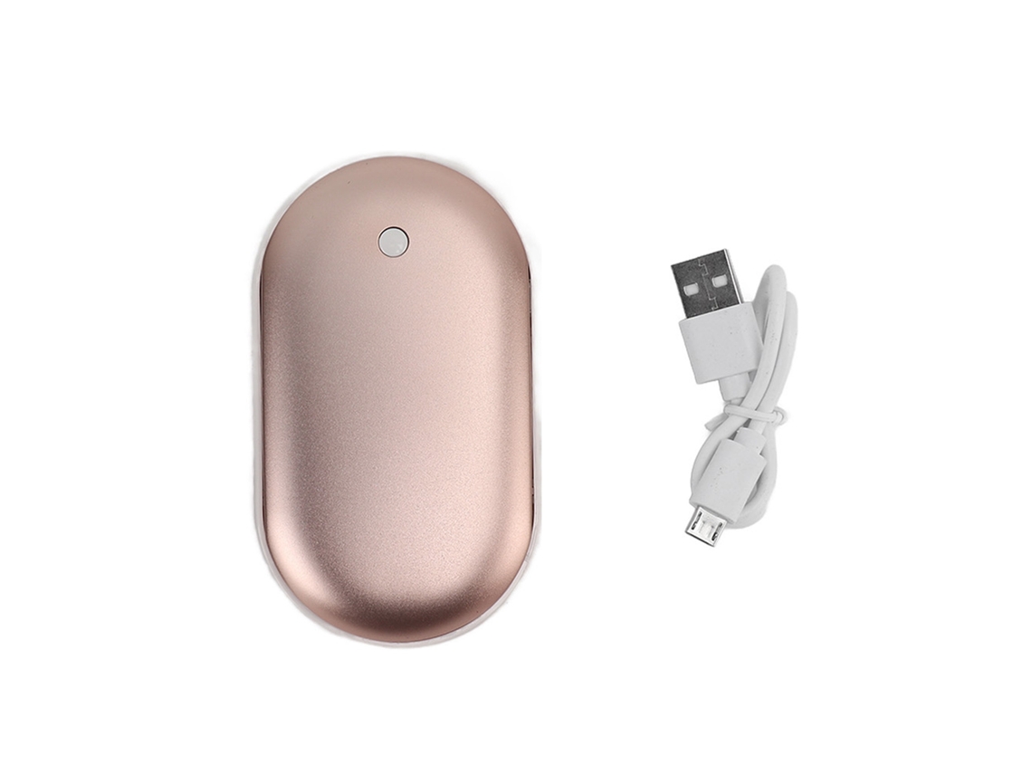 Aquecedor de Mãos Portátil 2400mah Bateria Alumínio Power Bank Inverno S/MARCA