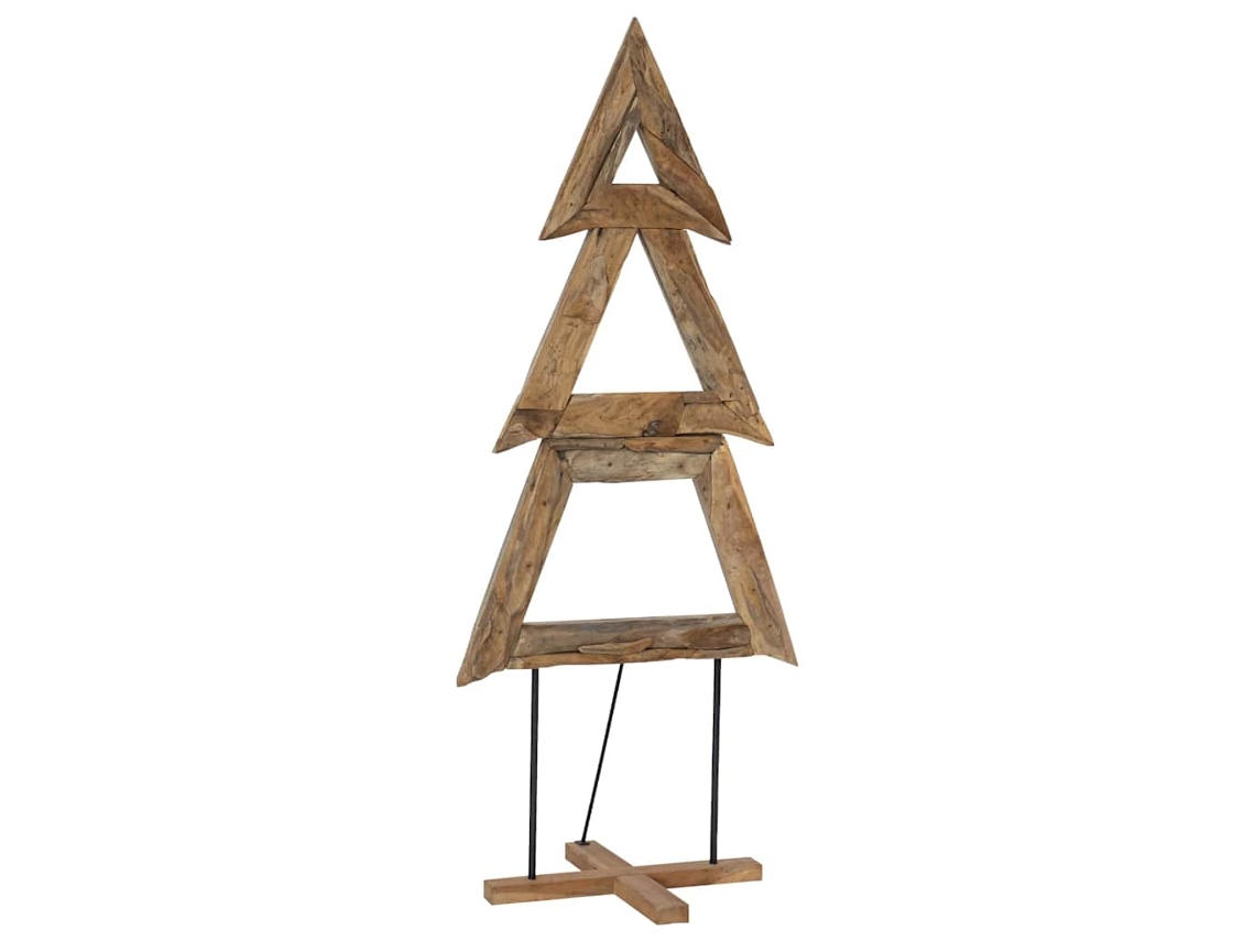 Conjunto 1 Árvore De Natal Vidaxl Castanho Madeira De Teca Maciça (181 Cm)