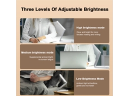 Lâmpada de Mesa plegável LED recarregável, 3 níveis de brilho, proteção ocular S/MARCA