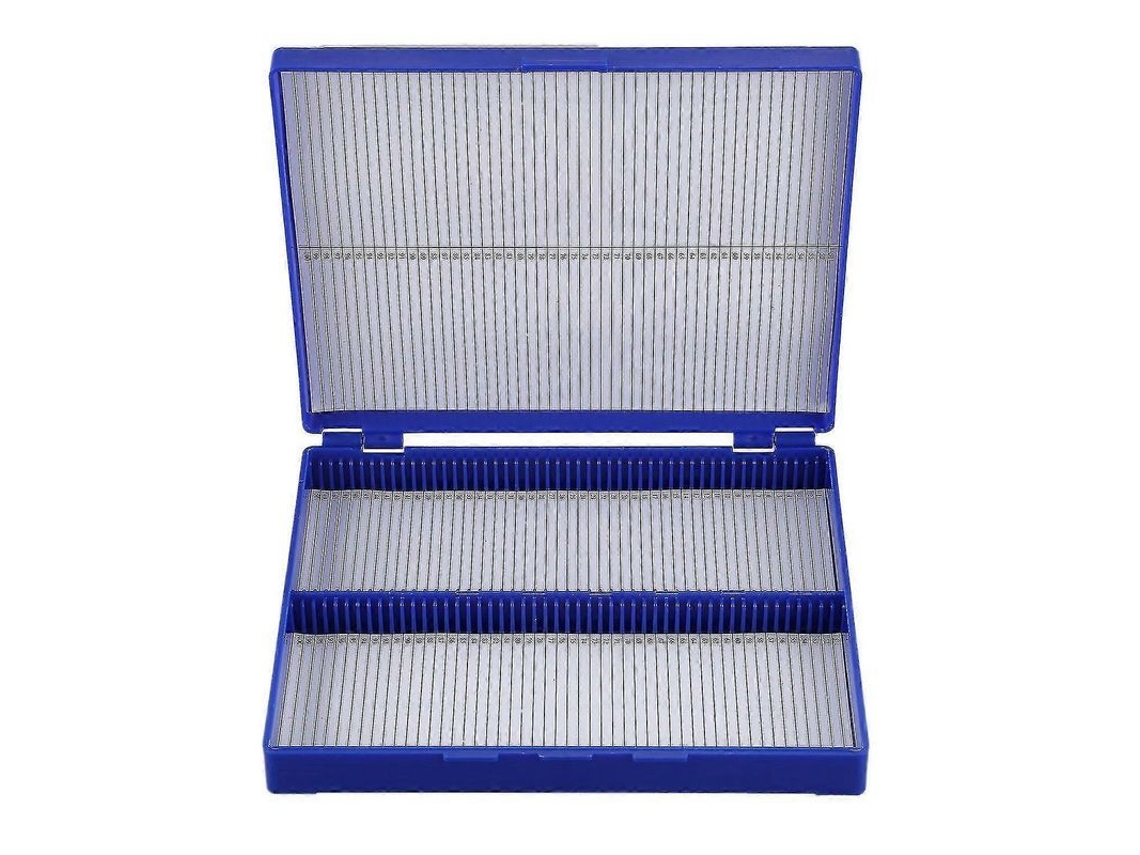 Caixa de Microscópio Retangular de Plástico Azul Royal para 100 Lâminas