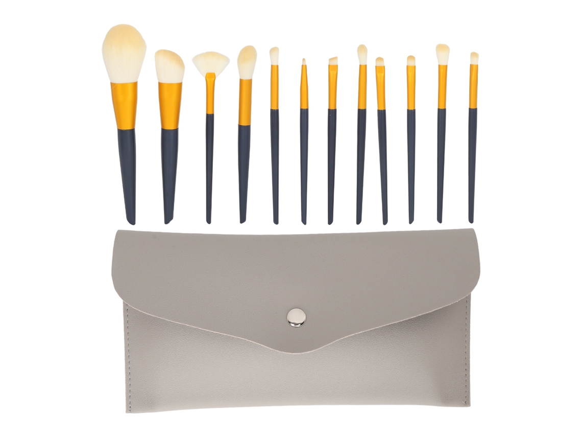 12pcs Conjunto De Pincéis De Maquiagem Com Cabelo Macio E Bolsa Para Iniciantes
