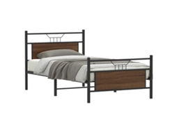 Vidaxl Estrutura Cama S/ Colchão Derivados Madeira Carvalho Castanho