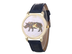 Reloj De Pulsera De Cuarzo Casual Elegante Con Correa De Cuero Para Estudiante Mujer Azul Real