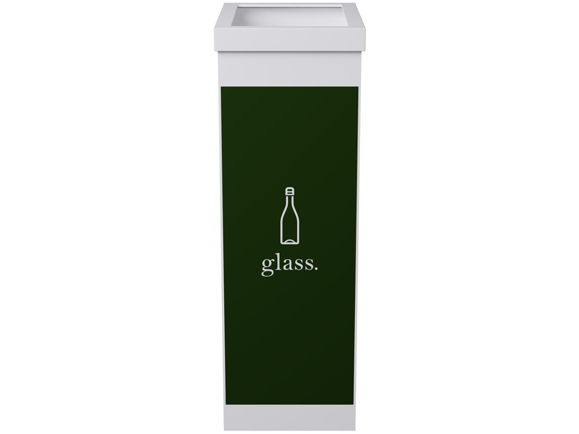 Caixa de Coleta de Reciclagem PAPERFLOW para Vidro Branco 60 Litros