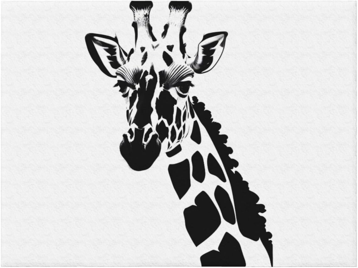 Manta de Flanela Ultramacia Phayah com Estampa Girafa em Preto e Branco Ideal para Sofá Cama Sala Estar Escrit