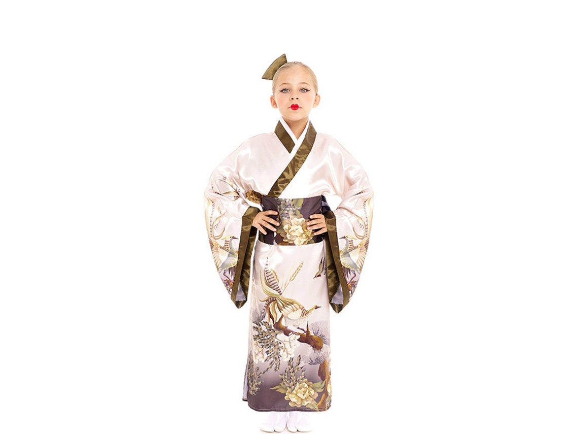Fato de Menina PARTILANDIA Quimono Tradicional Japonês Cor Pastel (Tam.: 7-9 anos)