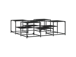 Coffee Table, Coffee Tables Vidaxl Preto Madeira Processada (121 X 121 X 40 Cm)
