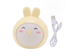 Luz Noturna Para Crianças Lindo Coelho Regulável 3 Modos Carregamento Usb Para Crianças