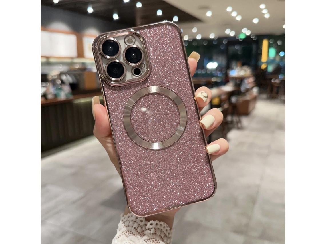 Capa Para Iphone 17 Pro Max Na Cor Ouro Rosa, À Prova De Poeira E Raios, Com Revestimento Magnético.