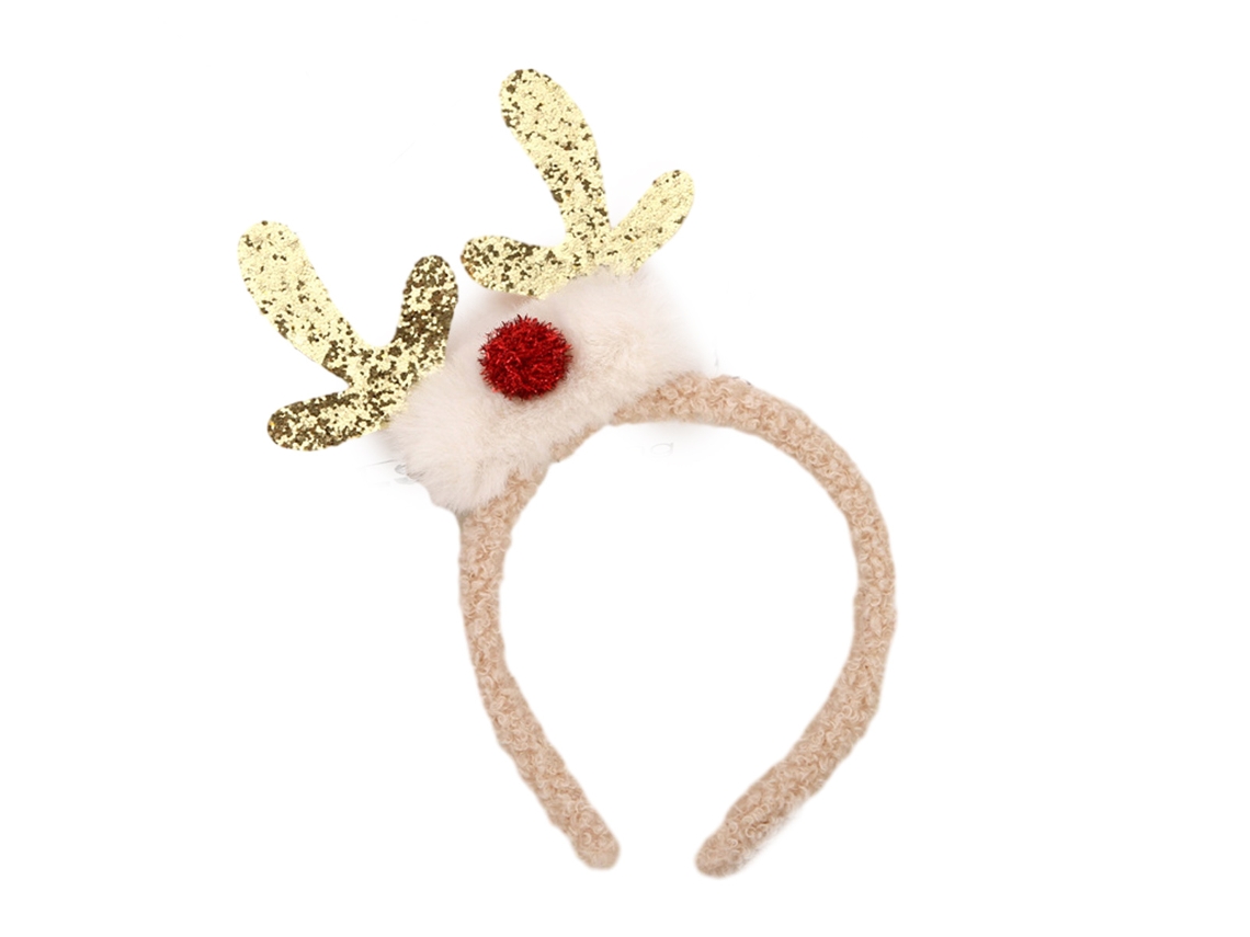 Tiara de Natal com Chifres de Rena Adereço para Festas de Natal NEVEANCE