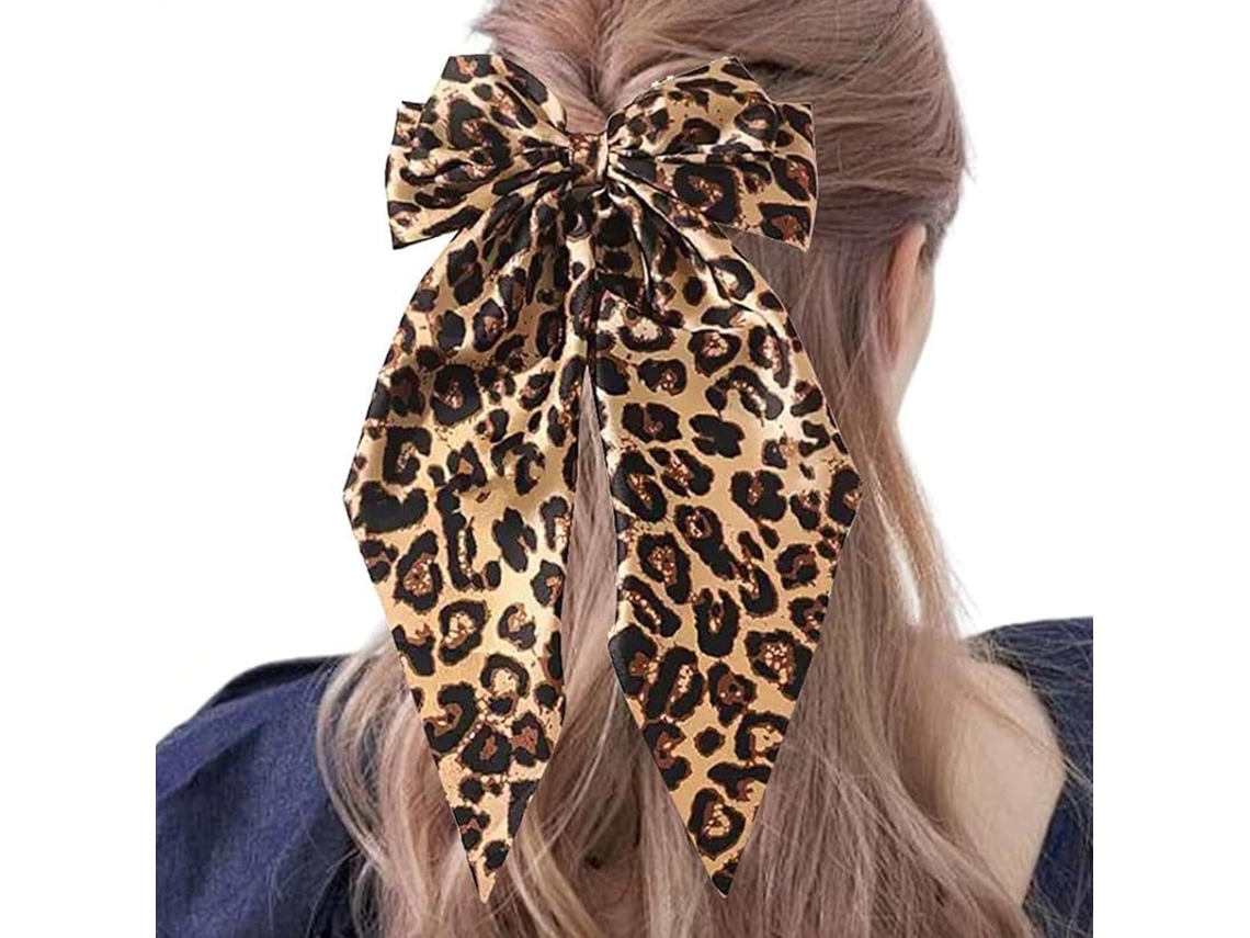 Presilha De Cabelo Com Laço De Estampa De Leopardo E Borboleta.