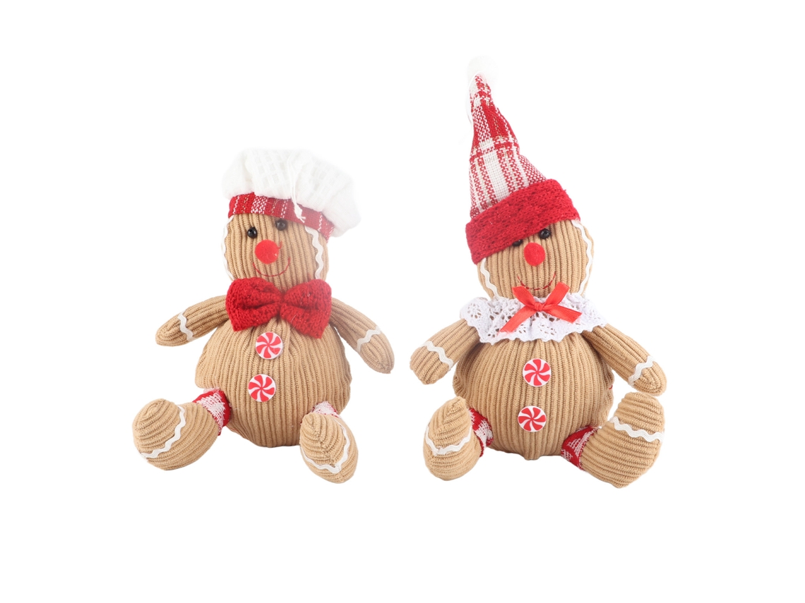 Boneca de Pelúcia Biscoito de Gengibre Brinquedo de Natal Decorativo Presente Ideal