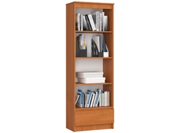 Estante Akord R60 Em Amieiro, 60 Cm, Frente Branco, 1 Gaveta Com Frente Em Cor Amieiro, 4 Prateleiras, 60 × 35 × 180 Cm