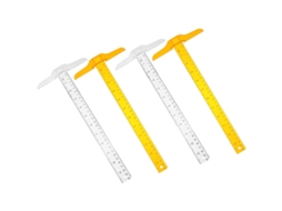 Régua em formato T ounona, 4 peças, 30 cm, para uso escolar, material plástico artístico e não para mesa, cor laranja.