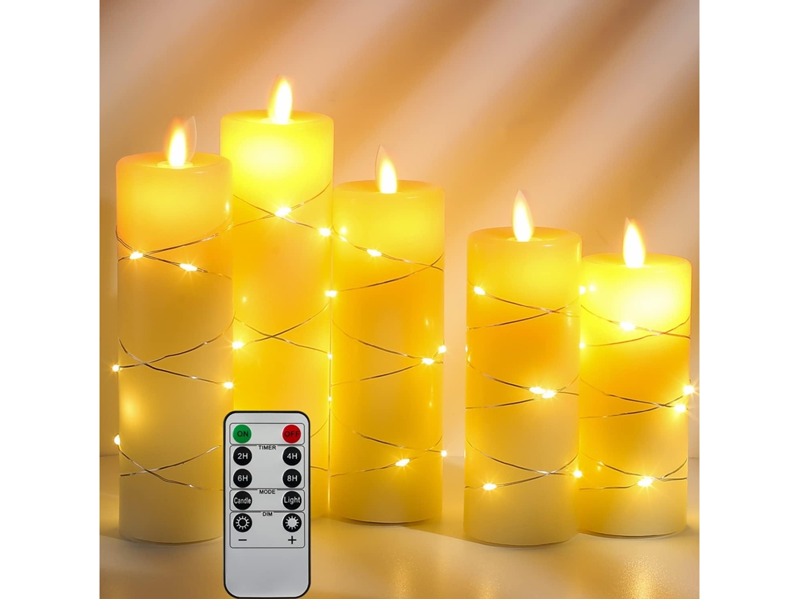 Luzes Led, Luzes a Bateria com Cordões de Embutidos, Pacote com 5 Unidades, Ff BRILVIBERA