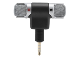 Microfone Sem Fio Estéreo Mini Com Plug 3.5mm Canais Duos Para Celular Tablet Nível 4