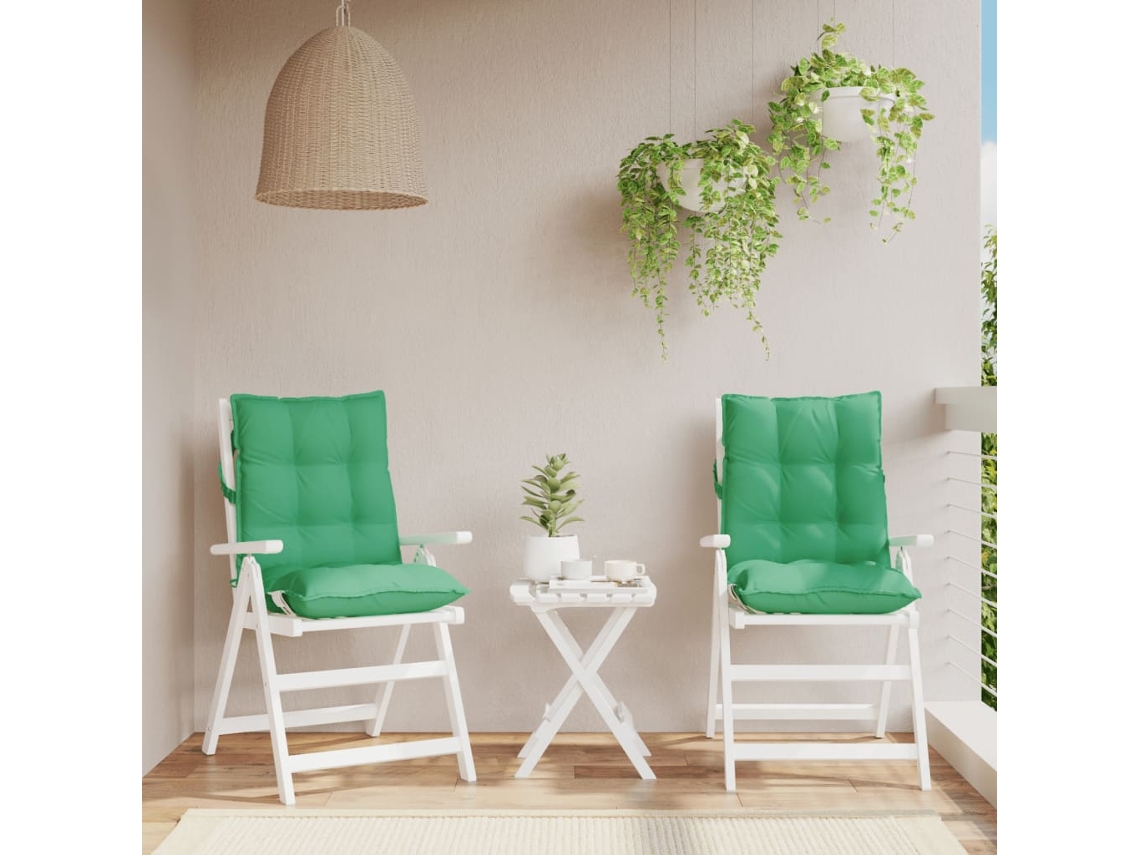 Vidaxl Almofadões Cadeira Encosto Baixo 2 Pcs Tecido Oxford Verde
