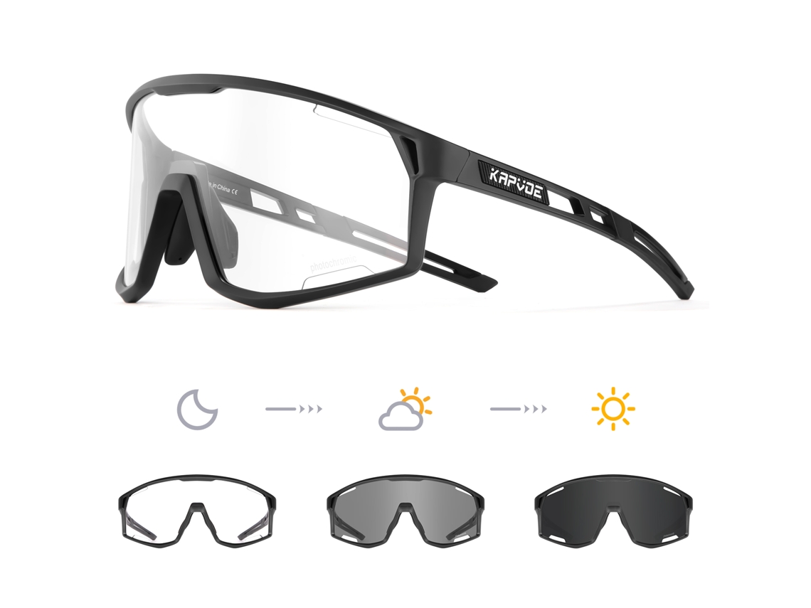 (estilo 6) Óculos De Ciclismo Fotocromáticos Unissex, Lentes De Polipropileno Translúcidas Com Proteção Uv400.