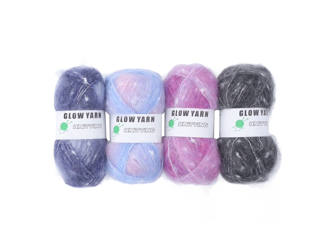 Mali 4 Rolos Fio Luminoso 152yd Macio para Crochê e Tecelagem Diy Iniciantes Type 2