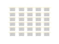 Conjunto de 30 Presilhas de Aço Inoxidável com 7 Dentes para Perucas e Apliques, na Cor Bege. TAISHENGDA
