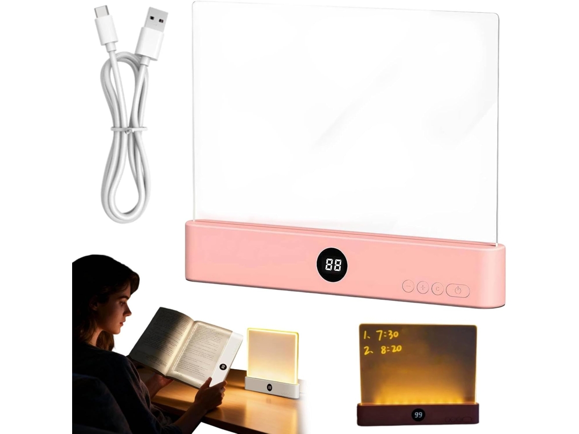 Luminária De Leitura Inteligente E Plana, Recarregável Via Usb, Com