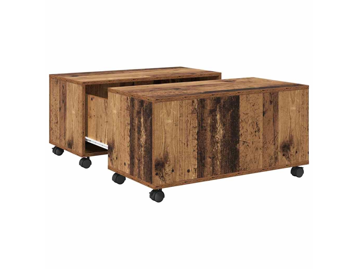 Mesa de Centro com Gaveta Madeira Antiga 75x75x38 cm MAISON EXCLUSIVE