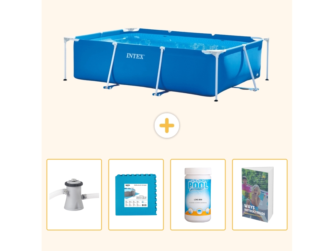 Piscina com Estrutura Retangular 260x160x65 Cm 5 peças Scb130 INTEX