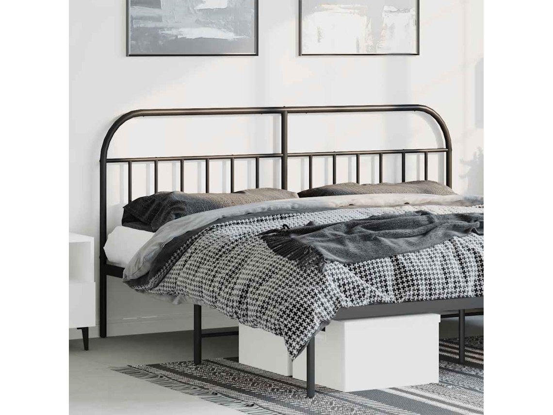 Vidaxl Cabeceira De Substituição 193 Cm Metal Preto