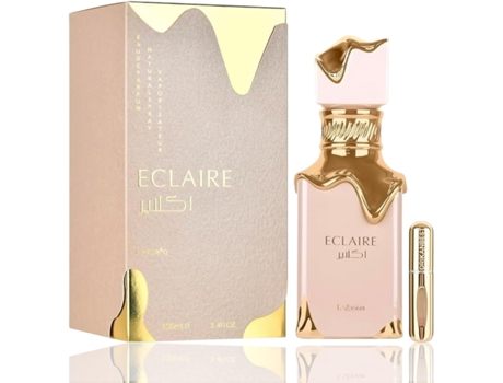 Perfume Eclaire 100ml, Fragrância Feminina Doce Com Notas De Caramelo, Mel E Baunilha + Brinde Atomizador Recarregável 5ml Drikanbest