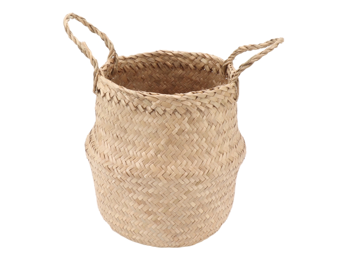 Cesta de Alga Marinha Tecida à Mão para Plantas, Piquenique, Brinquedos e Praia