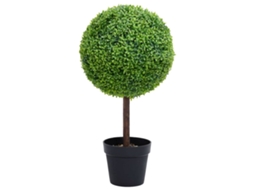 Vidaxl Planta Artificial Buxo Em Forma De Esfera Com Vaso 50 Cm Verde