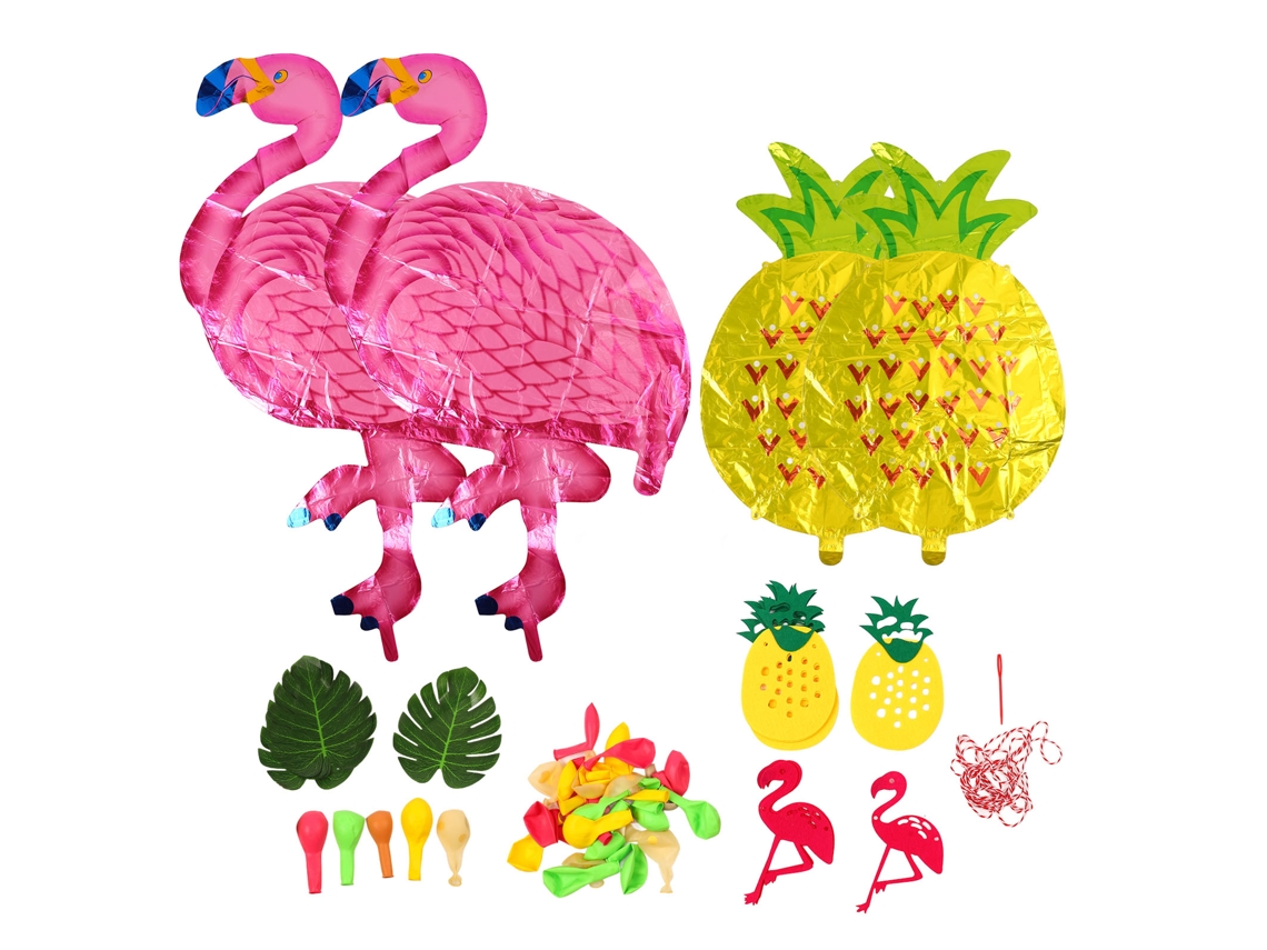 Conjunto de Balões Hawaii Flamingo e Abacaxi para Festas de Verão e Casamentos LAXISCREED
