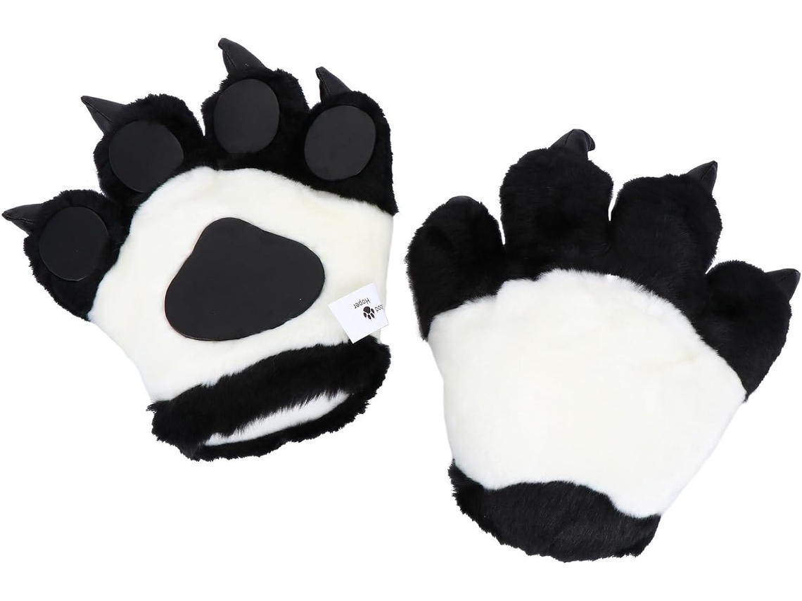 Luvas Grossas De Pelúcia Em Formato De Garra De Panda, Quentinhas Para O Inverno.
