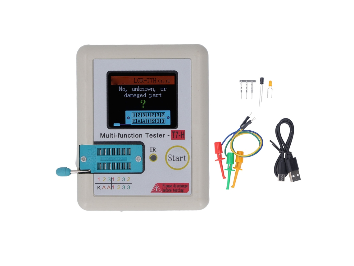 MEDIDOR de transistores de alta precisão, LCD, teste automático ESR para capacitores e resistores | S/MARCA