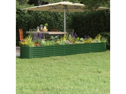 Vidaxl Canteiro Elevado Jardim 332x40x36 Cm Aço Galvanizado Verde
