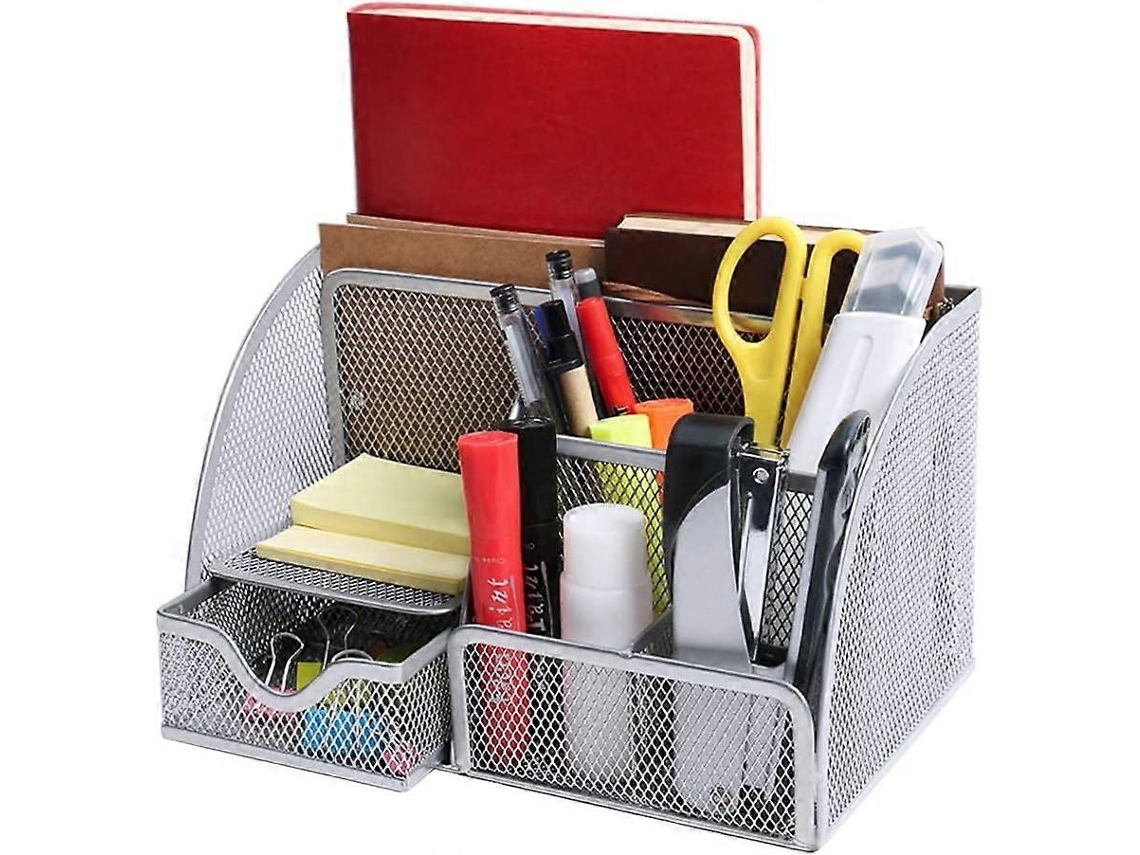 Caixa Organizadora De Mesa Em Tela Metálica, Porta, Canetas, Pacote Com 6 Unidades, Material De Escritório, Organizador Para Escritório Doméstico