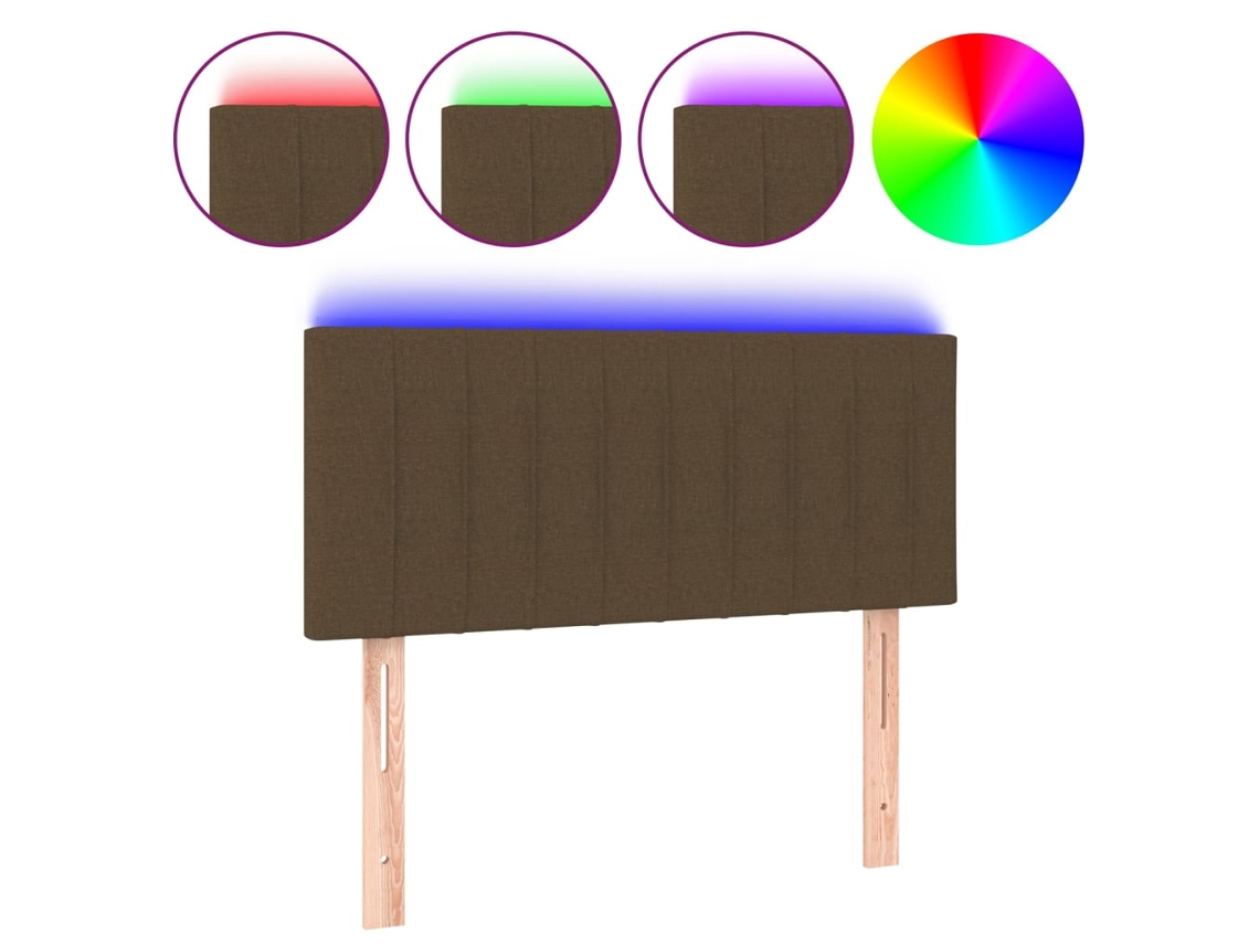 Cabeceira de Cama com Luzes Led Tecido Castanho MAISON EXCLUSIVE (80x5x78 cm)